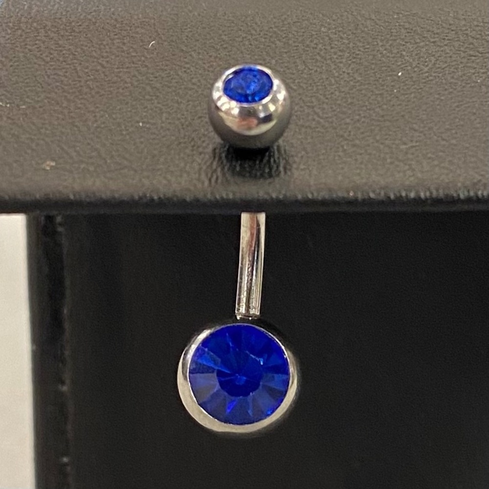 Royal Blue Jewel Belly Button Ring